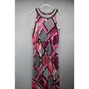 Sandra Darren Sleeveless Silky Maxi Dress-Size 12-Cottagecore